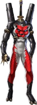 1boy artist_request blue_eyes demon_(megami_tensei) face_on_torso fangs flauros_(megami_tensei) hooves official_art persona persona_5 persona_5:_the_phantom_x shin_megami_tensei solo spiked_knuckles standing third-party_source transparent_background