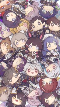 6+boys 6+girls absurdres aiba_uiha ange_katrina banken_(inui_toko) bright_pupils character_doll chibi chibi_only commentary_request doll everyone fushimi_gaku fuwa_minato fuwacchi_cruller highres higuchi_kaede hoshikawa_sara ibrahim_(nijisanji) inui_toko kagami_hayato kanae_(nijisanji) kenmochi_touya kuzuha_(nijisanji) leos_vincent lize_helesta mameneko_(leos_vincent) mashiro_meme multicolored_eyes multiple_boys multiple_girls nagao_kei nijisanji roto_(kanae) sanbaka_(nijisanji) sebastian_piyodore seraph_dazzlegarden shiina_yuika sukoya_kana tsukino_mito two-tone_eyes upside-down virtual_youtuber white_pupils yashiro_kizuku yumi_(qianching-lee) yuuki_chihiro