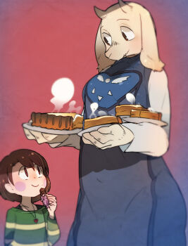 1girl brown_eyes chara_(undertale) female_focus furry furry_female idkuroi smile solo toriel undertale utdr_(toby_fox)