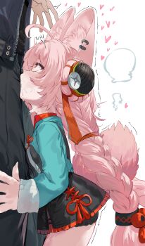 1boy 1girl absurdres ahoge animal_ear_fluff animal_ear_piercing animal_ears aqua_shirt black_panties black_pants braid braided_twintails deepthroat fellatio from_side furry furry_female furry_with_non-furry heart hetero hews highres interspecies loli long_hair long_sleeves open_fly oral panties pants pink_fur pink_hair profile rabbit_ears rabbit_girl rabbit_tail red_eyes saliva shirt simple_background solo_focus stray_pubic_hair tail throat_bulge twin_braids underwear white_background wise_(zenless_zone_zero) zenless_zone_zero zhao_(zenless_zone_zero) zipper