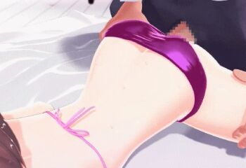 1boy 1girl 3d all_fours animated animated_gif ass brown_hair censored hetero penis sex source_request