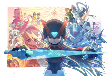 abs absolutely_everyone alouette_(mega_man) andrew_(mega_man) android armor autruche_(mega_man) beard black_armor black_eyes black_gloves black_hair black_helmet blonde_hair blue_armor blue_eyes blue_helmet breastplate brise_(mega_man) brown_eyes brown_gloves brown_hair cerveau_(mega_man) ciel_(mega_man) clenched_hand clenched_hands copy_x_(mega_man) craft_(mega_man) crossed_arms cyber_elf_(mega_man) dande_(mega_man) doigt_(mega_man) dr._weil_(mega_man) dress elpizo_(mega_man) energy_sword everyone evil_grin evil_smile facial_hair fairy_leviathan_(mega_man) fangs faucon_(mega_man) fighting_fefnir_(mega_man) fins forehead_jewel gloves green_armor green_eyes green_helmet grin hands_on_own_chest head_fins helmet hibou_(mega_man) hidden_phantom_(mega_man) high_ponytail hirondelle_(mega_man) jewelry long_beard long_hair looking_at_viewer may_(nicoseiga_32709921) mega_man_(series) mega_man_zero_(series) mega_man_zero_1 mega_man_zero_2 mega_man_zero_3 mega_man_zero_4 menart_(mega_man) neige_(mega_man) official_style old old_man omega_(mega_man) one_eye_covered pantheon_(mega_man) perroquiet_(mega_man) pic_(mega_man) pink_dress pink_helmet ponytail red_armor red_eyes red_hair red_helmet red_scarf robot robot_ears robot_girl rocinolle_(mega_man) sage_harpuia_(mega_man) scarf serious short_hair shoulder_armor smile spiked_hair sword tornado_(mega_man) unnamed_female_soldier_(mega_man_zero) v_arms very_long_hair weapon white_armor white_gloves white_helmet winged_helmet x_(mega_man) z_saber zero(z)_(mega_man) zero_(mega_man)