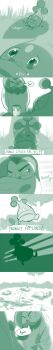 absurdres angry bonsly comic dartrix gen_4_pokemon gen_7_pokemon highres monochrome nature nintendo no_humans outdoors plant pokemon pokemon_(creature) pokemon_sm sky white_background