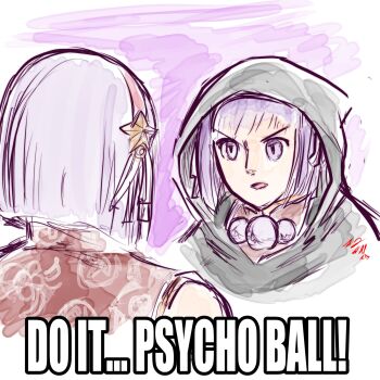 1girl asamiya_athena athena_asamiya dress hairband pale_skin purple_eyes purple_hair short_hair star_(symbol) taurence_bell the_king_of_fighters