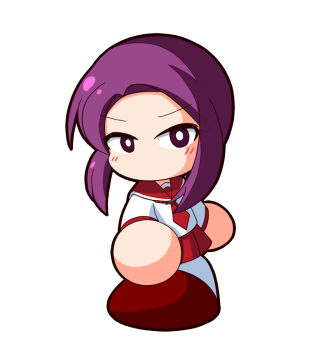 1girl asouuuu commentary_request jikkyou_powerful_pro_yakyuu jikkyou_powerful_pro_yakyuu_(style) kimura_saeka multicolored_shoes necktie no_mouth power_pro_kun_pocket power_pro_kun_pocket_13 purple_eyes purple_hair rayman_limbs red_necktie red_sailor_collar red_shoes red_skirt sailor_collar school_uniform shirt shoes skirt solo two-tone_shoes white_background white_shirt white_shoes