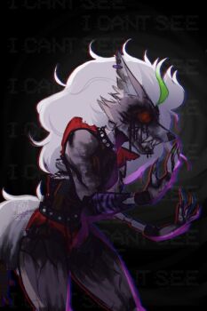 1girl five_nights_at_freddy's five_nights_at_freddy's:_security_breach highres red_eyes roxanne_wolf solo white_hair