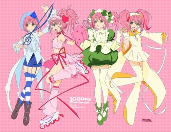 Rule 34 | 1girl, betti (xx betti), blush, dress, hair ornament, heart, highres, hinamori amu, holding, holding whisk, long hair, long sleeves, looking at viewer, magical girl, open mouth, pink hair, shirt, short hair, shugo chara!, skirt, smile, visor cap, whisk