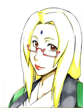 blonde_hair facial_mark forehead_mark glasses naruto:_road_to_ninja naruto_(series) naruto_shippuuden sahara_wataru smile tagme tsunade_(naruto)