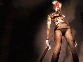 black_panties blood bubble_head_nurse deformed dirty monster nurse_(silent_hill) panties ranged_weapon silent_hill silent_hill_(series) silent_hill_2 third-party_edit underwear