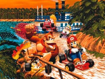 Rule 34 | boat, donkey kong, donkey kong (series), lowres, mario, mario (series), mario kart, mario kart 64, nintendo, official art, princess peach, super mario bros. 1, wario, watercraft