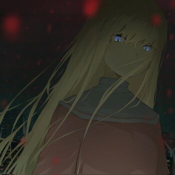 1girl blonde_hair blue_eyes city_lights coronzon_(toaru) guimpe highres laura_stuart long_hair looking_at_viewer night night_sky outdoors pink_robe robe sky solo tatararashi toaru_majutsu_no_index toaru_majutsu_no_index:_new_testament very_long_hair