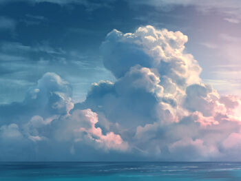 cloud cloudy_sky commentary_request day horizon no_humans ocean original outdoors scenery sky sky_focus user_yagn3237