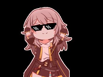 1girl animated animated_gif black_jacket chibi chinese_commentary commentary_request dancing glasses grey_hair honkai:_star_rail honkai_(series) jacket looping_animation qianceng_de_xiao_xing shirt simple_background smile solo stelle_(honkai:_star_rail) trailblazer_(honkai:_star_rail) transparent_background white_shirt yellow_eyes