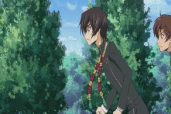 00s 2boys 2girls animated animated_gif anime_screenshot bad_aspect_ratio code_geass kururugi_suzaku lelouch_vi_britannia lowres milly_ashford multiple_boys multiple_girls one-piece_swimsuit running shirley_fenette swimsuit