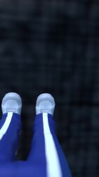 1boy 1girl 2024 3d alternate_costume animated ass ass_focus audible_speech back_cutout backboob bare_arms bare_legs blender_(medium) blue_shoes blurry boku_no_hero_academia bouncing_ass breasts caught cleavage close-up clothing_cutout commentary covered_erect_nipples crop_top dark-skinned_female dark_skin english_commentary full_body gym_uniform hairdressing height_difference highres huge_ass indoors jiggle jojomingles large_breasts long_eyelashes looking_at_viewer looking_back midriff mineta_minoru mirko mohawk multiple_views netorare own_hands_together pants parted_bangs parted_lips pervert phone ponytail pov purple_hair rabbit_ears recording red_eyes shirt shoes short_hair shorts sneakers socks sound straight_hair thick_thighs thighs track_pants track_suit treadmill turnaround video walking white_hair white_shoes white_socks wide_hips yellow_shirt yellow_shorts