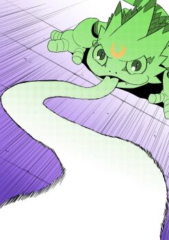 digimon digimon_(creature) fang gekkomon gloves hase_popopo looking_at_viewer sharp_teeth teeth tongue tongue_out