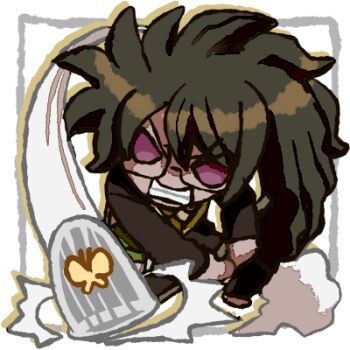 1boy ^^^ angry barefoot black-framed_eyewear brown_jacket brown_pants brown_suit bug bug_cage butterfly butterfly_net catching_bugs chibi clenched_teeth collared_shirt danganronpa_(series) danganronpa_v3:_killing_harmony dark-skinned_male dark_skin dress_pants drop_shadow formal_clothes glasses gokuhara_gonta green_hair green_shirt hair_between_eyes hand_net holding holding_butterfly_net insect jacket long_hair long_sleeves lowres male_focus messy_hair motion_lines na_no_(nanoatm) outside_border pants picture_frame red_eyes shirt smoke solo squatting suit teeth transparent_background v-shaped_eyebrows very_long_hair yellow_butterfly