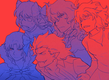 Rule 34 | 2boys, 3girls, ahoge, angry, arcueid brunestud, ascot, bow, cape, ciel (tsukihime), coat, collared shirt, crazy eyes, crazy smile, dark persona, dead apostle noel (tsukihime), expressionless, fangs, fingernails, fur-trimmed cape, fur trim, hair bow, hair slicked back, highres, jewelry, long hair, michael roa valdamjong, monochrome, multiple boys, multiple girls, necklace, noel (tsukihime), open clothes, open shirt, red arcueid, red eyes, roa-ciel, sharp fingernails, shirt, short hair, smile, sweatdrop, sweater, tsukihime, tsukihime (remake), turtleneck, turtleneck sweater, type-moon, vampire, vincent-san, vlov arkhangel