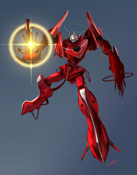 aiming aiming_at_viewer densetsu_kyojin_ideon glowing highres ideon mecha mecha_focus redesign robot solo tagme umeno_ryuuji