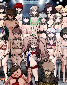 absurdres asahina_aoi bad_end celestia_ludenberg collar danganronpa:_trigger_happy_havoc danganronpa_(series) danganronpa_2:_goodbye_despair harem highres junko_enoshima kirigiri_kyoko koizumi_mahiru lingerie maizono_sayaka makyu_(21822642) mind_control mioda_ibuki multiple_girls naegi_komaru naegi_makoto nanami_chiaki netorare owari_akane pekoyama_peko revealing_clothes saionji_hiyoko sonia_nevermind teruteru_hanamura tsumiki_mikan ugly_bastard underwear
