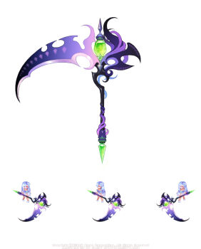 3girls artist_name benya_(tales_weaver) blue_hair blue_shirt caesty commentary_request company_name copyright_notice dated_commentary dress dual_persona english_text flower full_body gem green_gemstone holding holding_scythe huge_weapon korean_commentary lily_(flower) multiple_girls multiple_views nexon official_art pixel_art production_art red_eyes reference_sheet scythe shirt shoes simple_background sprite_art standing tales_weaver watermark weapon web_address white_background white_dress white_flower white_shoes