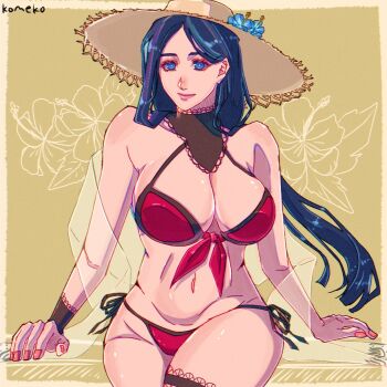 bikini bleach breasts large_breasts long_hair swimsuit unohana_retsu