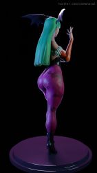 3d animated ankle_boots ass boots breasts cosmonata demon_girl demon_wings green_eyes green_hair head_wings high_heel_boots high_heels highleg highleg_leotard highres large_breasts leggings leotard lipstick long_hair long_sleeves makeup morrigan_aensland multiple_views nipples pantyhose print_pantyhose purple_legwear self-upload skin_tight tagme thick_thighs thighs thong thong_leotard turnaround darkstalkers video wide_hips wings