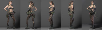 1girl 3d ass boots breasts female_focus female_soldier full_body gloves highres metal_gear_(series) metal_gear_solid_v:_the_phantom_pain military official_art ponytail quiet_(metal_gear) soldier solo standing