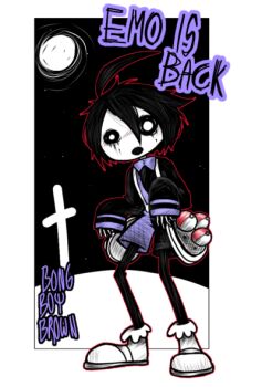 1boy 2000s_(style) black_hair black_pants cross emo emo_artstyle moon original pants