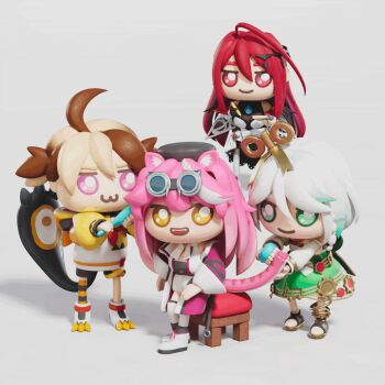 3d 4girls :3 :d ahoge aka_mushi animal_ear_fluff animal_ears animated animated_gif beret black_hat brown_hair brushing_another&#039;s_hair brushing_hair cecilia_immergreen cecilia_immergreen_(1st_costume) colored_inner_hair commentary corset dress elizabeth_rose_bloodflame elizabeth_rose_bloodflame_(1st_costume) english_commentary full_body gigi_murin gigi_murin_(1st_costume) goggles goggles_on_head green_corset green_dress green_eyes green_hair grey_hair hat holding holding_brush holojustice hololive hololive_english hood hood_down hooded_shrug huge_ahoge long_hair long_sleeves looking_at_another looping_animation multicolored_hair multiple_girls on_stool open_mouth orange_shrug panther_ears panther_girl pink_hair raora_panthera raora_panthera_(1st_costume) red_eyes red_hair short_hair shrug_(clothing) simple_background sitting smile standing stool streaked_hair tail two-tone_hair vest virtual_youtuber white_background white_vest winding_key yellow_eyes