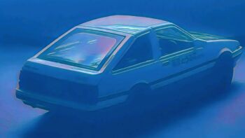 absurdres car dark highres initial_d motor_vehicle no_humans non-web_source single_object toyota toyota_sprinter_trueno