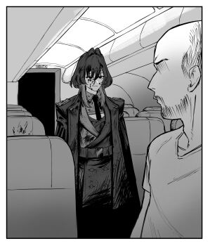 1girl airplane_interior blood blood_on_face bobsta01 hololive hololive_english ouro_kronii ouro_kronii_(4th_costume)