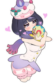 absurdres alternate_costume canari_plush_(pokemon) gonzarez gwynn_(pokemon) highres pokemon pokemon_legends:_z-a simple_background white_background