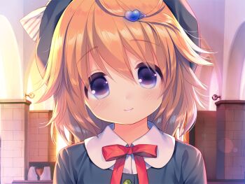 1girl blonde_hair blue_eyes blush bow bowtie buttons chishima_mako closed_mouth collared_shirt game_cg green_hat green_jacket hair_between_eyes hair_ornament hat heart heart_hair_ornament jacket large_variant_set looking_at_viewer medium_hair non-web_source piyodera_mucha portrait red_bow red_bowtie shirt smile solo soushisouai_lolita_no_seikatsu variant_set white_shirt