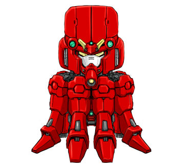 alternate_color alternate_form commentary_request extra_legs g_gundam gundam gundam_octopus highres joints ledjoker07 looking_at_viewer mecha mobile_suit no_humans no_pupils octopus official_alternate_color partial_commentary robot robot_joints science_fiction simple_background solo v-fin white_background yellow_eyes