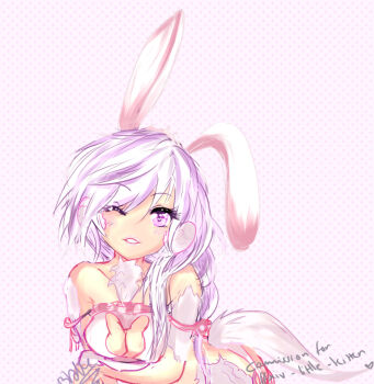 Rule 34 | 1girl, animal ears, artist name, au ra, au ra raen, borrowed character, rabbit ears, female focus, highres, original, signature, solo, tinyqote