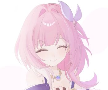 2girls bare_shoulders black_gloves coat commentary_request cyrene_(aedes_elysiae)_(honkai:_star_rail) cyrene_(honkai:_star_rail) female_pov gloves highres honkai:_star_rail honkai_(series) interlocked_fingers jewelry multicolored_hair multiple_girls necklace pink_hair pov pov_hands purple_coat scene_reference short_hair simple_background smile stelle_(honkai:_star_rail) toha_tm11 trailblazer_(honkai:_star_rail) two-tone_hair white_background white_hair