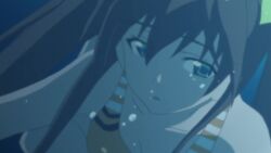 1girl air_bubble animated anime_screenshot asphyxiation bikini bikini_shorts breasts brown_hair bubble drowning green_eyes highres huang_lingyin infinite_stratos injury long_hair navel shorts small_breasts swimming swimsuit tagme twintails underwater video water