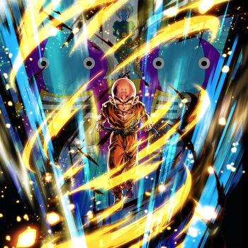 4boys aura bald bald_male black_eyes daishinkan dragon_ball dragon_ball_super highres kuririn looking_at_viewer multiple_boys muscular muscular_male official_art serious tournament_of_power