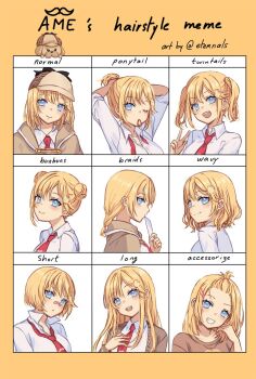 1girl bandaid bandaid_on_face bandaid_on_nose blue_eyes braid braided_ponytail brown_jacket bubba_(watson_amelia) chart forehead hair_tie highres holding hololive hololive_english jacket long_hair necktie open_mouth shirt short_hair sidelocks smile solo ten-chan_(eternal_s) twintails virtual_youtuber watson_amelia watson_amelia_(1st_costume) white_shirt