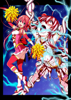 absurdres abuse arched_back armpits arms_up back_bow beaten before_and_after boots bound bound_ankles bound_arms bound_legs bound_wrists bow breasts bruise bruise_on_face buttons cheering chest_jewel constricted_pupils contrast cuts defeat detached_sleeves dirty dirty_clothes double-breasted dress electricity electrocution electrostimulation gloves glowing hairband happy head_back highres immobilization injury koeda0111 lace lace-trimmed_dress lace_trim legs_apart magical_girl nipple_slip nipples open_mouth original outstretched_arms pain panties panty_peek pink_dress pink_eyes pink_gloves pink_hair pink_skirt pom_pom_(cheerleading) red_hairband restrained ryona scratches screaming shirt shocked_pupils short_dress short_hair shouting sidelocks skirt sleeveless sleeveless_dress small_breasts smile spread_arms spread_eagle_position standing standing_on_one_leg stationary_restraints extendable_limbs suspension tears tentacles thighhighs torn torn_clothes torn_dress torn_gloves torn_shirt torn_skirt torn_sleeves torn_thighhighs torture underwear v_arms violence wide-eyed