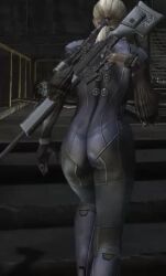 3d animated ass ass_focus blonde_hair bodysuit climbing_ladder explosive grenade gun hand_grenade jill_valentine ponytail resident_evil resident_evil_5 rifle screencap skin_tight sniper_rifle solo video video_game_screencap weapon weapon3d