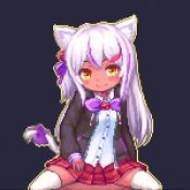 1boy 1girl animal_ears animated bell black_legwear blue_bow blue_eyes blue_ribbon blush bouncing_breasts bow bowtie breasts cat_ears censored collarbone cowgirl_position cum cum_in_pussy dainapp dark_skin fang girl_on_top grinding hair_bell hair_ornament hair_ribbon hetero jacket jingle_bell loli long_hair long_sleeves looping_animation multicolored_hair navel nipples no_panties nude open_mouth penis pink_hair pink_jacket pixel_art pleated_skirt pov pussy red_skirt ribbon sb_(coco1) sex shirt simple_background skirt smile solo_focus straddling streaked_hair tail tail_bow tail_ornament thighhighs vaginal video vrchat white_shirt yellow_eyes