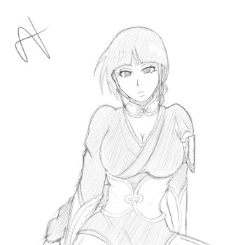 1girl bkaart27 bleach braid braided_ponytail breasts cleavage highres kurotsuchi_nemu large_breasts long_hair shihakusho solo