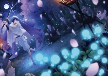 Rule 34 | 6+boys, alcohol, armor, arms up, black bow, black eyes, black hair, black hakama, black kimono, black sash, blue eyes, blunt ends, bonfire, bottle, bow, brown hair, brown hakama, brown haori, brown sandals, bush, calligraphy brush, checkered clothes, checkered kimono, cherry blossoms, choko (cup), closed mouth, clothing cutout, cloud, cloudy sky, cup, dancing, diffraction spikes, dottore (genshin impact), dutch angle, eyeliner, eyeshadow, falling petals, fire, floral print veil, forest, full moon, genshin impact, glint, green hakama, green haori, green kimono, hair pulled back, hakama, hand on own thigh, haori, headscarf, highres, hip vent, holding, holding calligraphy brush, holding cup, holding paintbrush, holding paper, holding sword, holding weapon, japanese armor, japanese clothes, juban, katsuragi (genshin impact), katsuragikiri nagamasa (genshin impact), kimono, knee up, kote, kurokote, layered sleeves, looking at another, lotus position, low ponytail, makeup, moon, multiple boys, nature, night, niwa (genshin impact), open mouth, paintbrush, pants, paper, parted bangs, pelvic curtain, petals, pink petals, ponytail, purple sleeves, purple veil, red eyeliner, red eyeshadow, roge gnsn, sake, sake bottle, sandals, sash, scaramouche (genshin impact), scaramouche (kabukimono) (genshin impact), seiza, sideways mouth, sitting, sky, smile, sunken cheeks, sword, tabi, tasuki, topknot, tree, tsurime, veil, watermark, watermark grid, weapon, white kimono, white pants, white sleeves, wide sleeves, wrist wrap