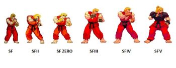 Rule 34 | 1boy, blonde hair, capcom, comparison, evolution, ken masters, muscular, street fighter, street fighter 1, street fighter i, street fighter ii (series), street fighter iii (series), street fighter iv (series), street fighter v, street fighter zero (series)