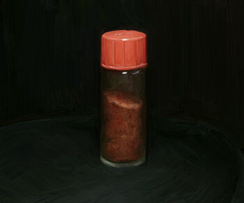 Rule 34 | black background, bottle, commentary request, dark, no humans, original, plusma, spice, still life
