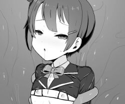 1boy aisei_tenshi_love_mary_akusei_jutai animated blush bow bowtie bra cupless_bra drooling hair_ornament hairclip looking_at_viewer looping_animation mahiro_yuzuki nose_blush parted_lips portrait restrained sweatdrop taraba_(fmed3338) tentacles trap underwear video