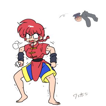 braid genderswap genderswap_(mtf) ranma-chan ranma_1/2 red_hair saotome_ranma single_braid