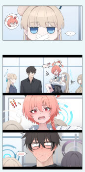 5girls absurdres akane_(blue_archive) akane_(school_uniform)_(blue_archive) asuna_(blue_archive) asuna_(school_uniform)_(blue_archive) blue_archive cleaning_&amp;_clearing_(blue_archive) highres junu_(jwoo5627) karin_(blue_archive) karin_(school_uniform)_(blue_archive) multiple_girls neru_(blue_archive) neru_(school_uniform)_(blue_archive) problem_solver_sensei_(blue_archive) sensei_(blue_archive) toki_(blue_archive) toki_(school_uniform)_(blue_archive)